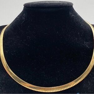 Aurafin 14k Gold/Silver Reversible 6mm 17" Flat Snake Necklace 17" Italy 20g